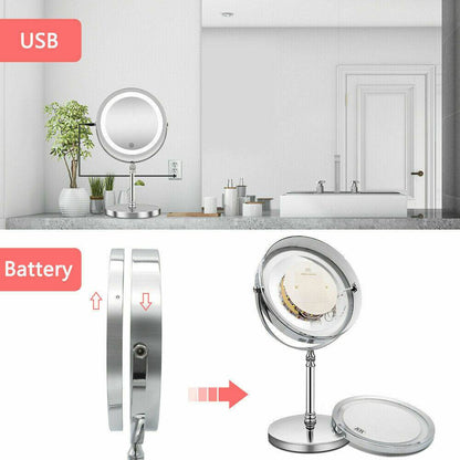 Dual Side Vanity Makeup LED Mirror- USB Charge / Battery powered