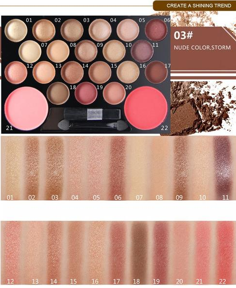 NOVO 22 Colors Eyeshadow & Glitter Palette