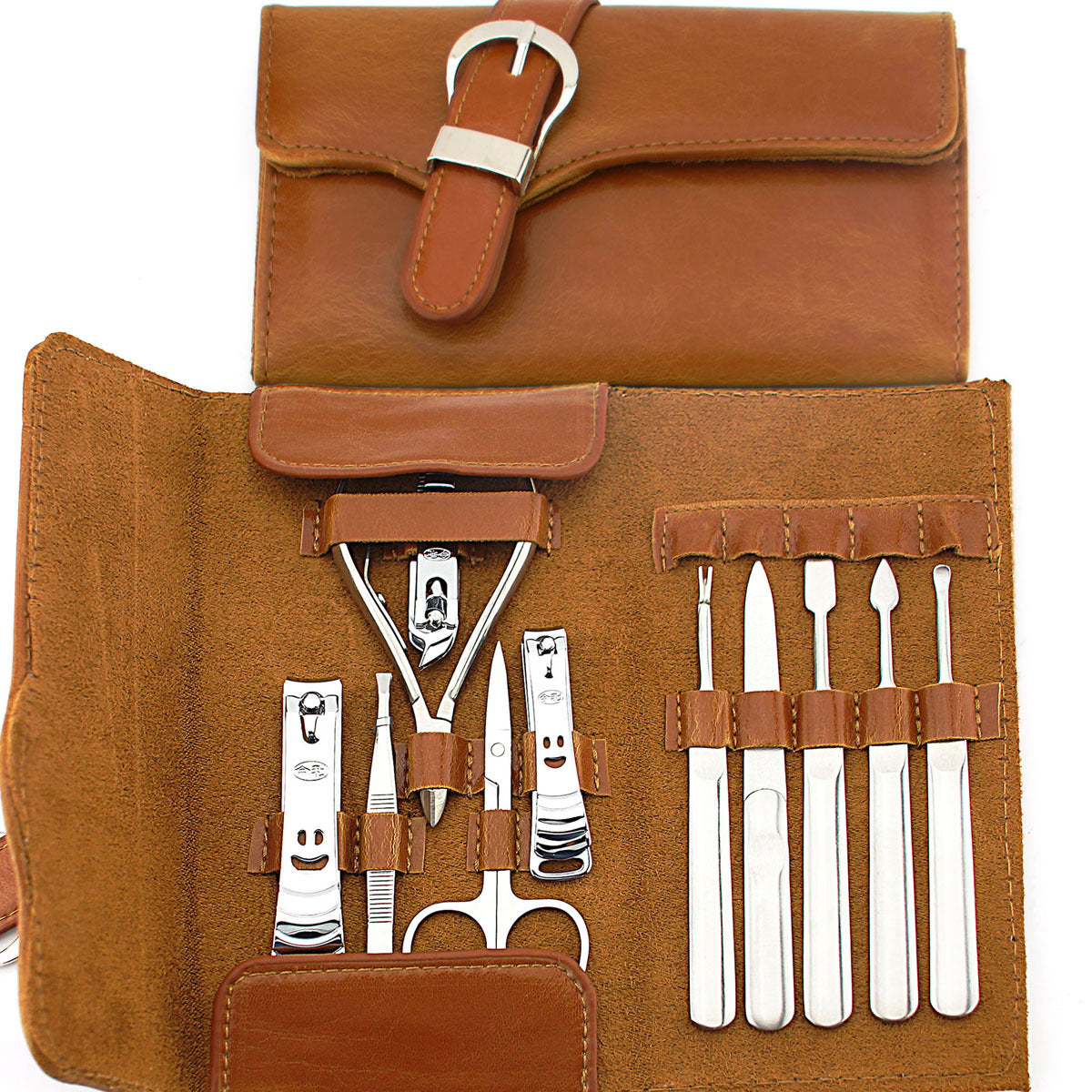 Manicure set with leather case