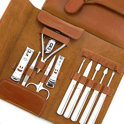 Manicure set with leather case