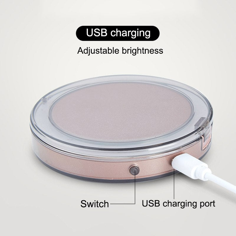 LED Lighted 3X Magnifying Compact Mirror