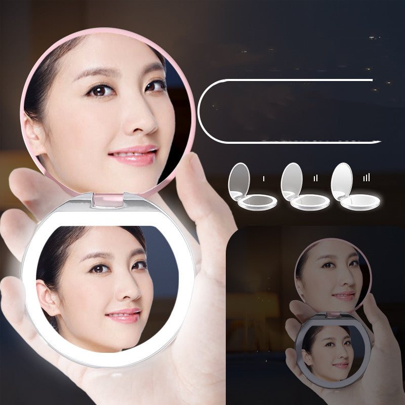 Rechargeable Travel & Portable Makeup Mirror with LED light